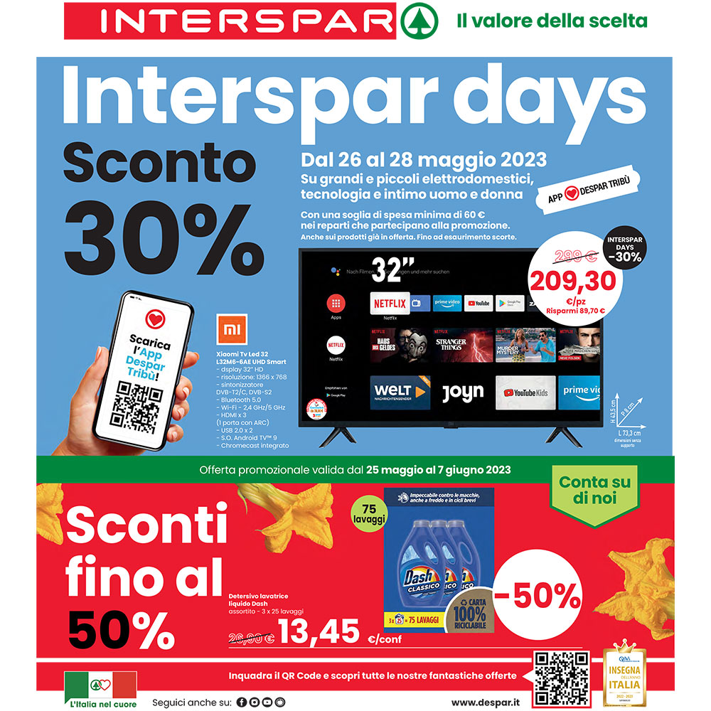 Offerta Interspar - Sconti fino al 50% - Valida dal 25 maggio al 7 giugno 2023.